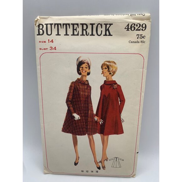 Butterick Misses Coats Sewing Pattern Sz 14 4629 - Picture 4 of 4
